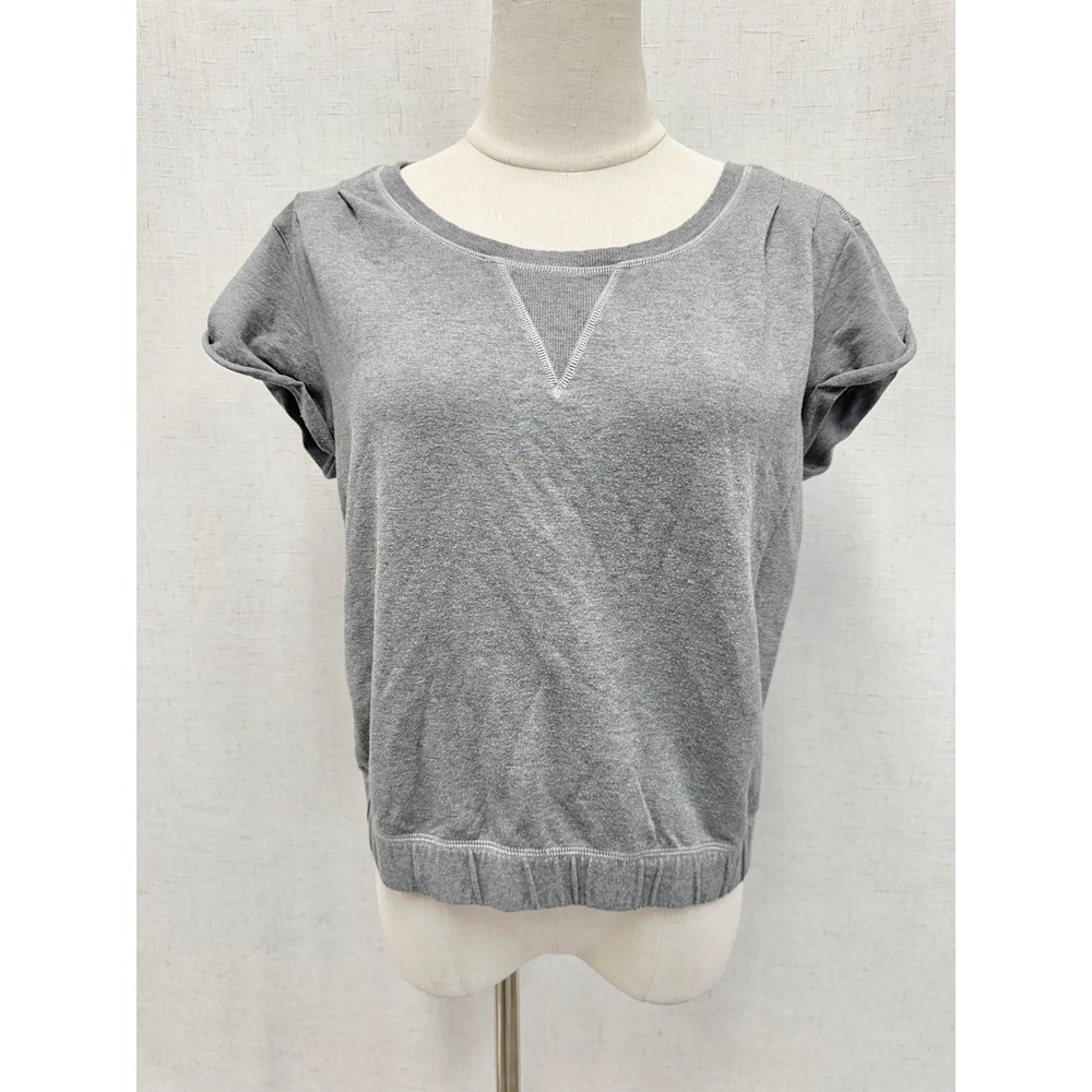 Lululemon Roll Up Crop Top
Heathered Mod Grey Cotton Short Sleeve Terry Size 6